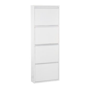Zapatero Metal 4 Cajones Blanco Mate 50x15x136cm