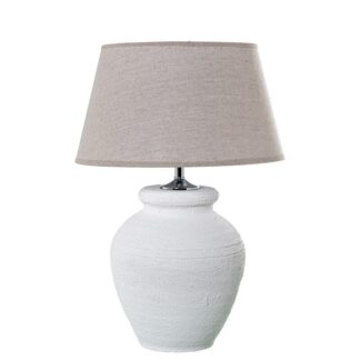 Lámpara Sobremesa Cerámica Blanca +97754 1xe27 Max.40w No In Ø38x55cm Base:ø26,5x39cm