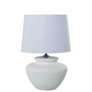 Lámpara Sobremesa Cerámica Blanca +97765 1xe27 Max.40w No In Ø35x52cm Base:ø30x35cm