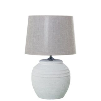 Lámpara Sobremesa Cerámica Blanca +97768 1xe27 Max.40w No In Ø35x56cm Base:ø24x34cm
