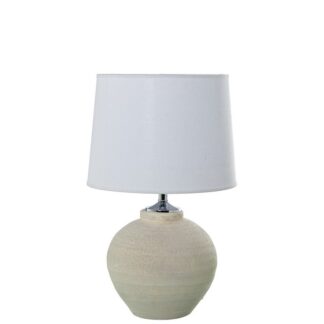 Lámpara Sobremesa Cerámica Crema +97757 1xe27 Max.40w No Inc Ø30x48cm Base:ø25x32cm