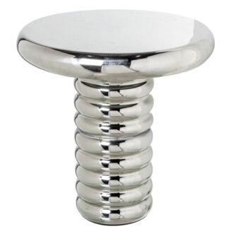 Mesa Auxiliar Metal Plateado Ø45x50cm Base:ø18cm
