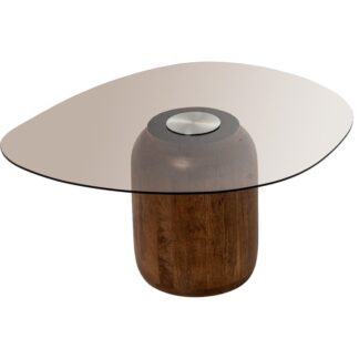 Mesa Centro Base Madera Sobre Cristal +85199 82x70x40cm